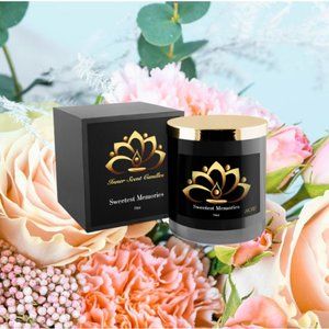 Sweetest Memories scented 11 oz black jar candle